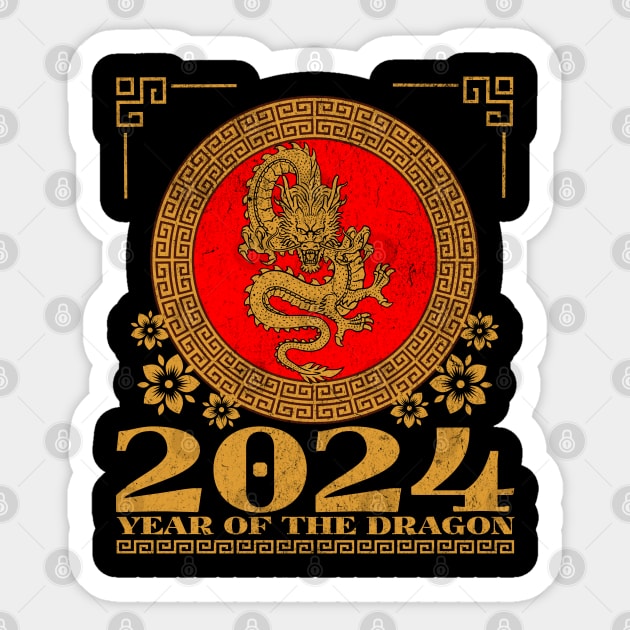 Year Of The Dragon 2024 - Happy New Year 2024 Sticker by Bellinna